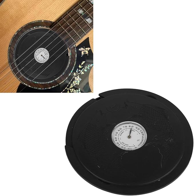 Guitar Humidifier Anti Drying, Acoustic Guitar Sound Hole Humidifier with Hygrometer, Precise Humidity Measurement Tool for Wood Protection, Portable Guitar Care Accessory (Black) - Image 6