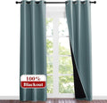 NICETOWN Greyish Blue Blackout Curtains 84 inches Long, Full Light Blocking Drapes with Black Liner for Nursery, Noise Reducing Thermal Insulated Draperies for Doorway (2 Pieces, 37" Wide Each Panel) by NICETOWN