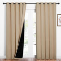 NICETOWN Living Room Completely Shaded Draperies, Privacy Protection & Noise Reducing Ring Top Drapes, Black Lined Insulated Window Treatment Curtain Panels(Biscotti Beige, 2 Pieces, W62 x L84) by NICETOWN