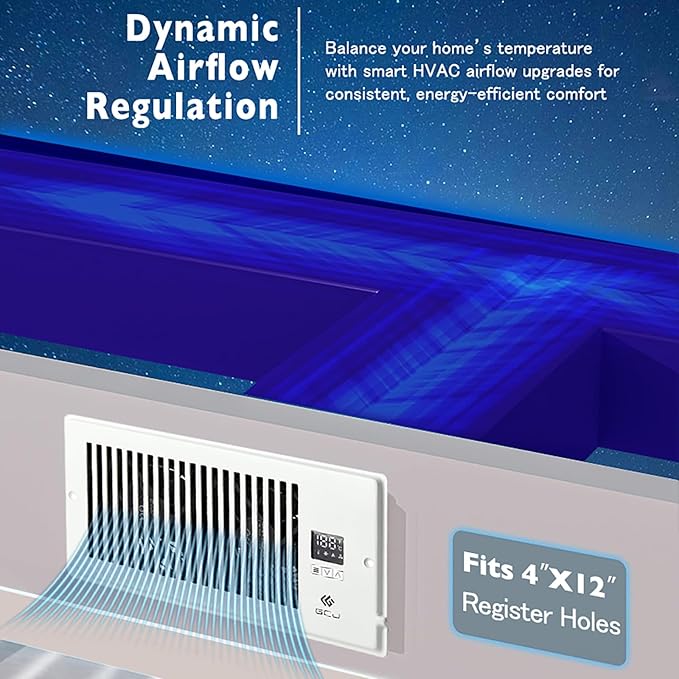 GCJ Register Booster Fan,Fits Wall and Floor 4"x 12" Register Holes,Vent Fan with Remote Control and Adjustable 10-Speed including Powered Vent,White. ﻿ - Image 4