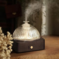 Glass Dome Essential Oil Diffuser with Glass Reservoir & Wood Base-Plastic Free, 200ml Ultrasonic Diffuser for Aromatherapy with Timer 7 Color Light Auto-Off for Home Office Yoga Dark Brown by Levoair