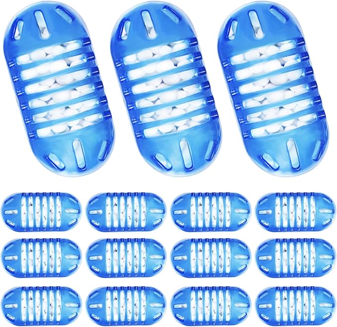 15 Pack Universal Humidifier Cleaner, Demineralization Cartridge for Humidifier Compatible with All Humidifiers and Fish Tanks Cleaning Ball, Water Softener Cleaner, Reduce Scale and White Dust, Blue by Cleangela