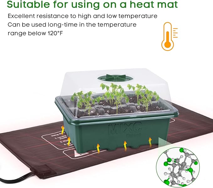 MIXC 10 Packs Seed Starter Tray Seed Starter Kit (60 Cells Total Tray) Seed Starting Trays Plant Starter Kit and Base Mini Greenhouse Germination Kit - Image 5