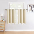ChrisDowa Small Window Curtains for Kitchen and Bedroom - Grommet Short Thermal Insulated Room Darkening Curtains (2 Panels, Beige, 34 x 36 Inch) by ChrisDowa