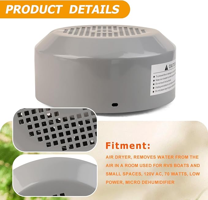 Air Dryer Made by Durable Material Removes Water from The Air in a Room Used for RVs Boats and Small Spaces, 120V AC, 70 Watts, Low Power, Micro Dehumidifier - Image 7