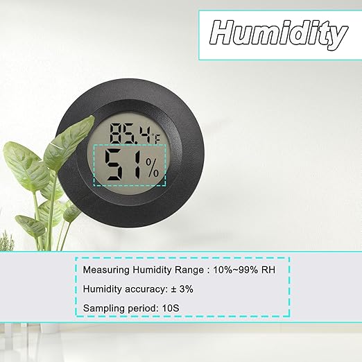 Mini Hygrometer Digital Thermometer Humidity Meter 2 Pack Hygrometer Thermometers Indoor/Outdoor Humidity Monitor Reptile Thermometer for Greenhouse Garden Cellar Fahrenheit(℉)/ Celsius(℃) - Image 5