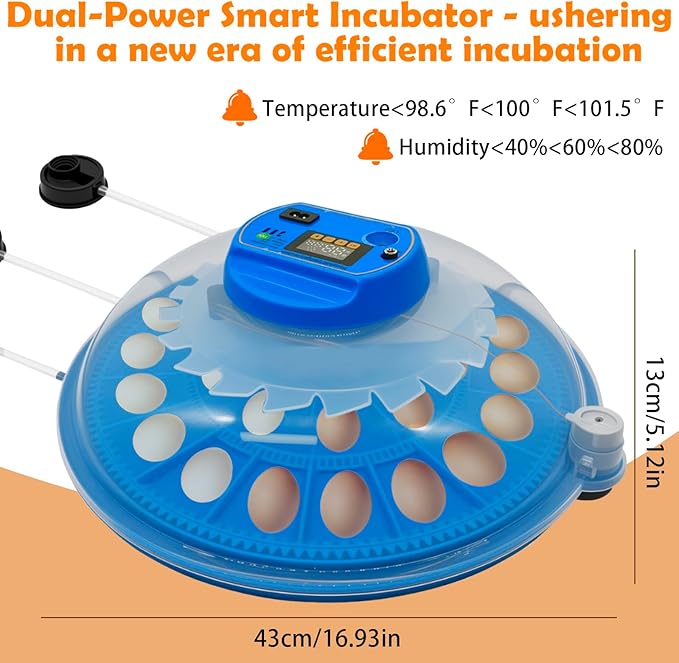 26-Egg Incubator with Automatic Egg Turning and Humidity Control | with 360° Viewing Window | Suitable for Hatching Eggs of Poultry &Reptiles Such as Chickens,Ducks,Geese,Quails,Parrots,etc - Image 7