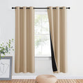 NICETOWN Living Room Completely Shaded Drapery, Privacy Protection & Noise Reducing Ring Top Drape, Black Lined Insulated Window Treatment Curtain Panel (Biscotti Beige, 1 Piece, W42 x L72) by NICETOWN