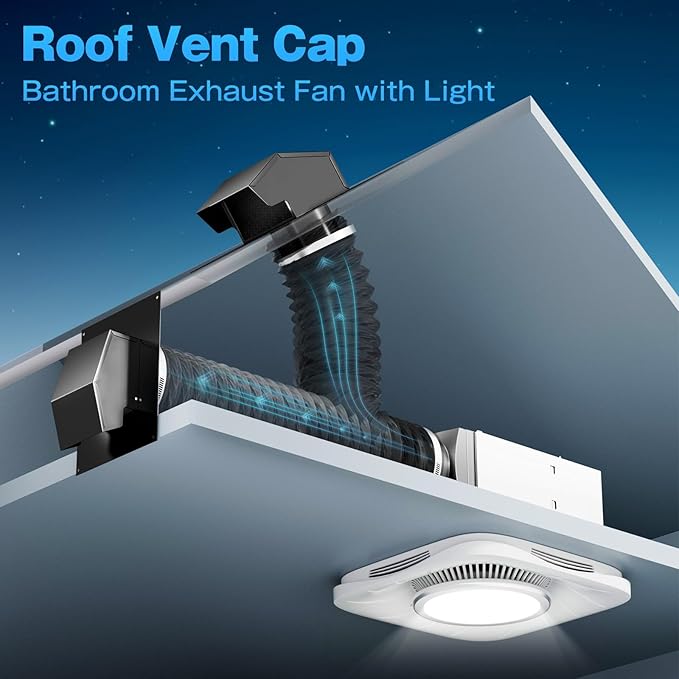 Hon&Guan Bathroom Exhaust Fan with Light, 111 CFM Ventilation Fan wih 900 LM LED Light for Home, 45 Watts & 1.5 Sones - Image 7