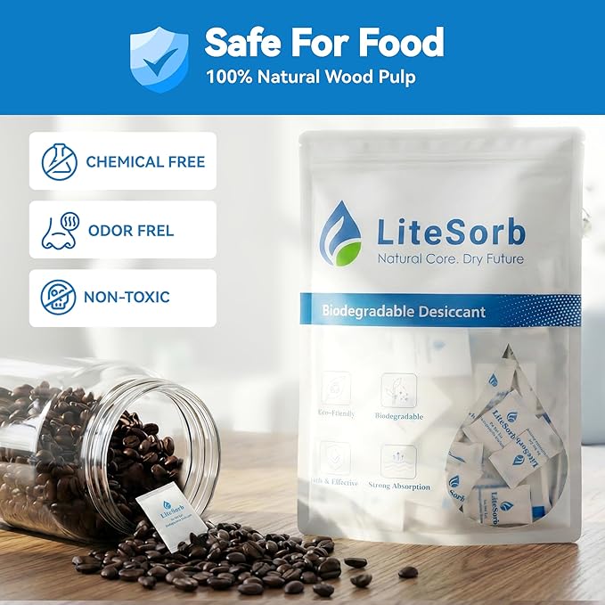 Natural Moisture Absorbers, Premium Moisture Absorption Desiccants Safe for Food, Luxury, Collectibles, Handbags, Shoes, Camera, Guitar Eco-Friendly & Biodegradable(2g x 100pcs) - Image 3