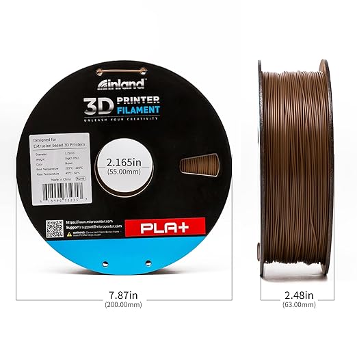 INLAND Micro Center PLA+ 3D Printing Filament 1.75mm - PLA Pro Dimensional Accuracy +/- 0.03 mm - 1kg Cardboard Spool (2.2 lbs) (1 Pack Brown, 1.75mm) - Image 4