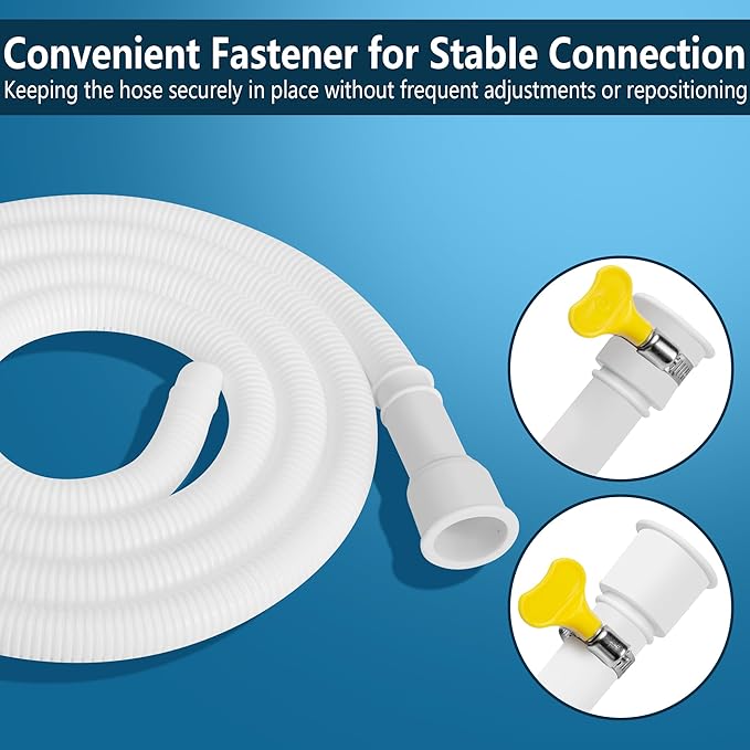 6.5 Ft Dehumidifier Drain Hose 3/4" FHT- Cuttable Leakproof Dehumidifier Discharge Hose for Drainage- Flexible Universal Corrugated Drain Hose Replacement with Clamp for Most Dehumidifier - Image 4