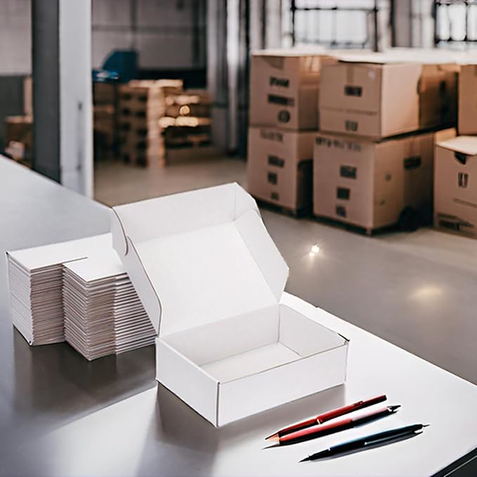 Small Shipping Boxes 9x9x3 Inch (25 Pack) - Sturdy White Corrugated Cardboard Boxes for Small Business, Ecommerce, Mailing & Packaging | Recyclable Gift & Storage Boxes - Image 3