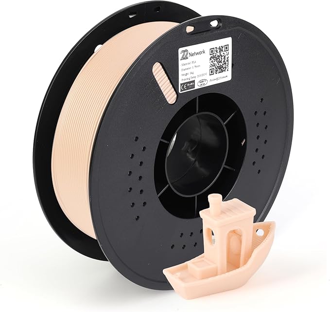 22 Network PLA 3D Printer Filament 1.75mm, 1kg Spool (2.2lbs), Dimensional Accuracy ±0.02mm, Fit Most FDM Printers (Pale Apricot) by Home