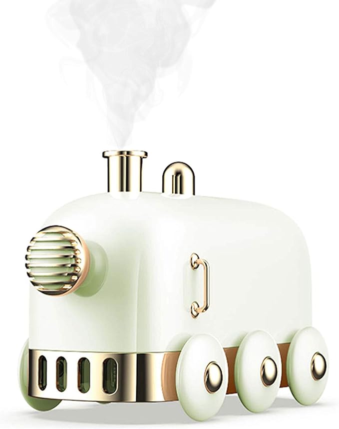 Portable Mini Humidifier, 300ml Cute Train Small Humidifier, Cool Mist Diffuser for Desktop / Office / Bedroom, Ultra Quiet, LED Light Function, USB Charge, Auto Shut Off by E-linkChinaTechnologyCoLtd