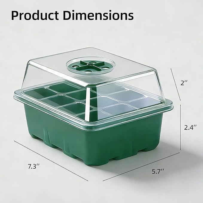Seed Starter Kit 10-Pack with Humidity Dome, 120 Cells Propagation Trays & Base | All-in-One Mini Greenhouse for Seed Germination and Plant Starting - Image 2