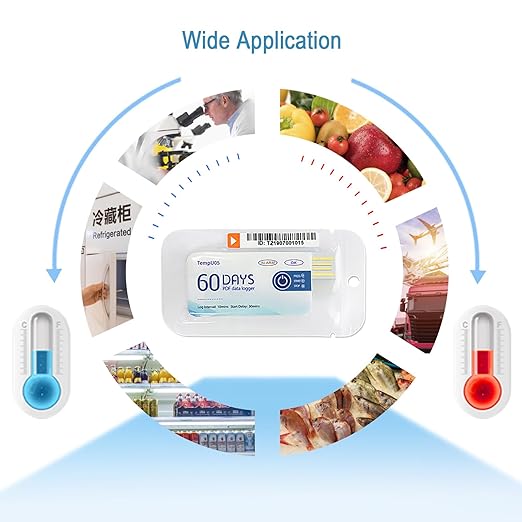 Tzone 50 Packs Single Use Temp Recorder Data Logger Temperature Logger USB with PDF Report, Disposable Thermometer Recording 60 Days Freezer Logger for Transportation Food Storage IP67 Waterproof - Image 7