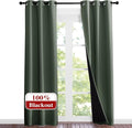 NICETOWN Dark Mallard Blackout Curtains 84 inches Long, Full Light Blocking Drapes with Black Liner for Nursery, Noise Reducing Thermal Insulated Draperies for Doorway (2 Pieces, 37" Wide Each Panel) by NICETOWN