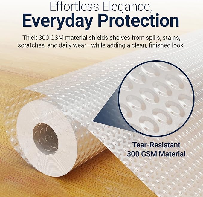 Refrigerator Liners for Shelves by Linda’s Essentials - Easy to Clean Fridge Liner with Spill Protection Fridge Shelf Liners & Drawer Liner, Nonslip BPA-Free Refrigerator Mats (Clear Roll) - Image 2