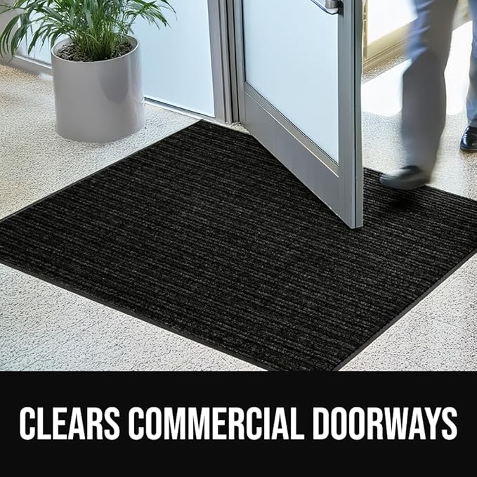 GORILLA GRIP Waterproof Traffic Guard Door Mat, 72x48, Heavy Duty Entryway Mats, Strong Backing Commercial Utility Rugs for Office Hallway, Garage Floor and Home, Low Profile Carpet Runner, Black - Image 5