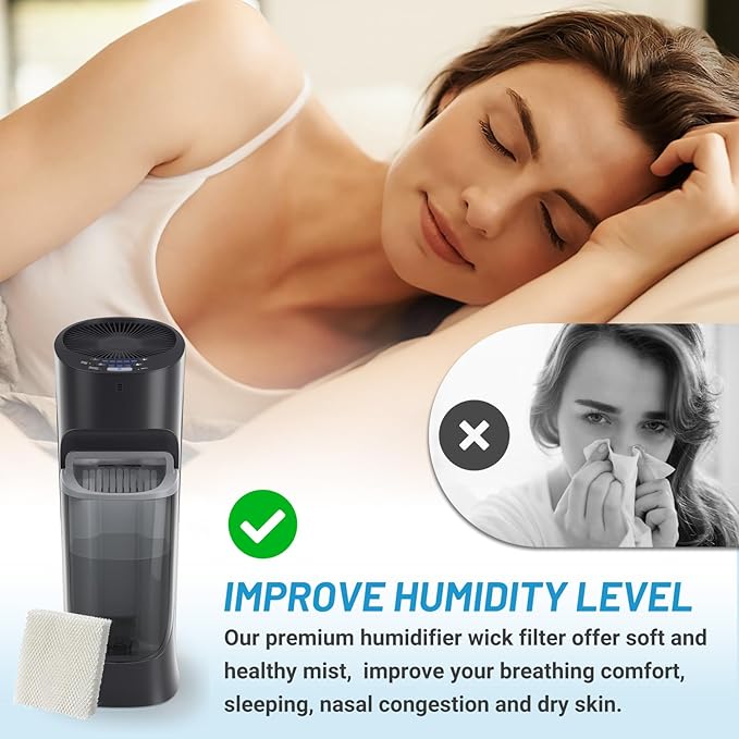 Lemige 6 Pack Humidifier Wicking HFT600 Filters T Compatible with Honeywell Tower Humidifier HEV615 HEV620, Compare to Part HFT600T HFT600PDQ - Image 6