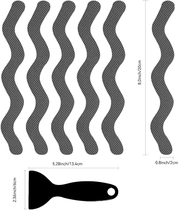 24 PCS Anti Slip Shower Stickers, Safety Bathtub Non Slip Strips, Adhesive Decals Anti Skid Tape with Scraper for Tub, Shower, Floor, Stairs, Steps - Image 4