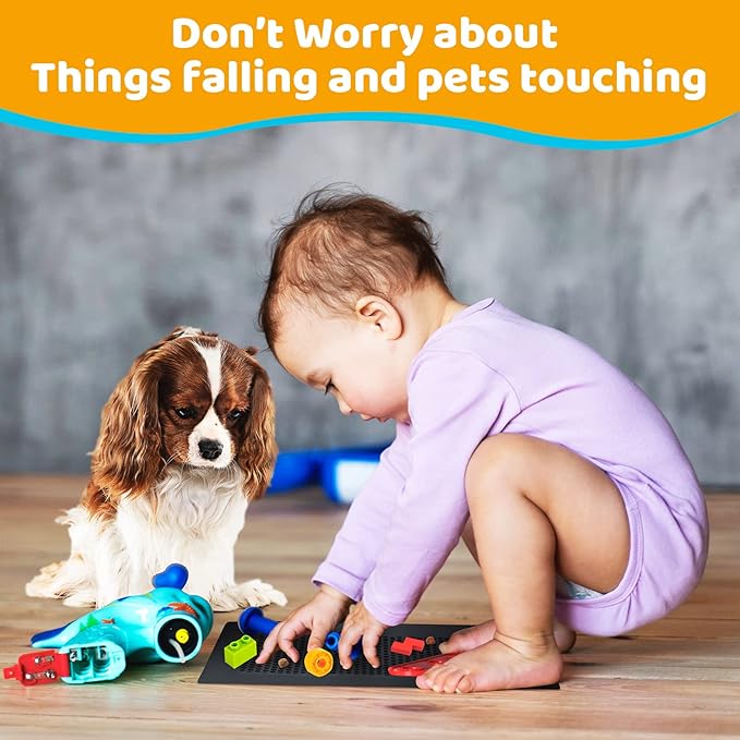 Orzbow Baby Proofing Soft Silicone Vent Cover for Home Wall/Ceiling/Floor Register of Width 5.3" to 5.9", Length 11.3" to 11.9", Child Proof Floor Air Vent Deflector Cover, Easy Install, Black, 2 Pack - Image 4
