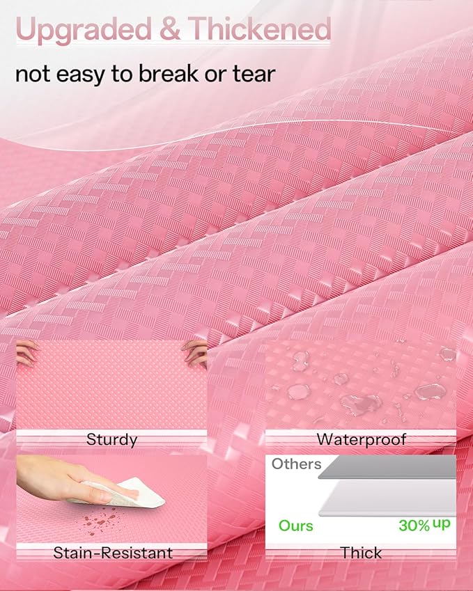 Shelf and Drawer Liner for Kitchen Cabinet, Non-Adhesive 24in x 240in Waterproof Contact Paper Refrigerator Liners Thickened Durable EVA Material Non Slip Mat for Dresser Cupboard Pantry Protector - Image 2