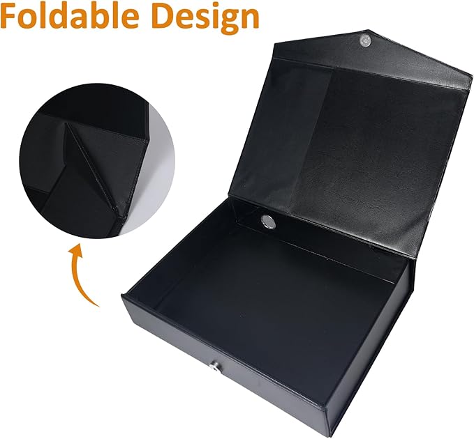 HUA JIE A4 Storage File Boxes Plastic Archives Cases, PVC File Folder Organizer Document Storage Filing Box for office,32.5×6.5×24 cm, Black(Pack of 6) - Image 6