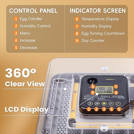 48 Incubators for Hatching Eggs, Egg Incubator with Automatic Egg Turning and Humidity Control, Temp Control, Egg Candler, Auto Water Refilling, Incubator for Chicken Eggs, Duck and Quail Eggs - Image 6