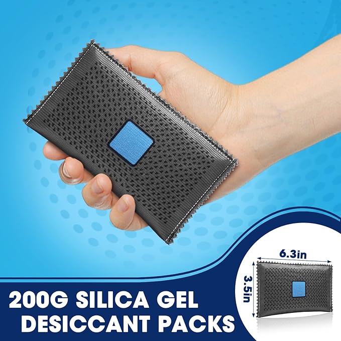 Timgle 10 Pcs 200g Rechargeable Desiccant Packs for Storage Silica Gel Packets Dry Moisture Absorbers Bags Reusable Desiccant Car Dehumidifiers Bag for Closet Home Car Moisture Absorbing - Image 2