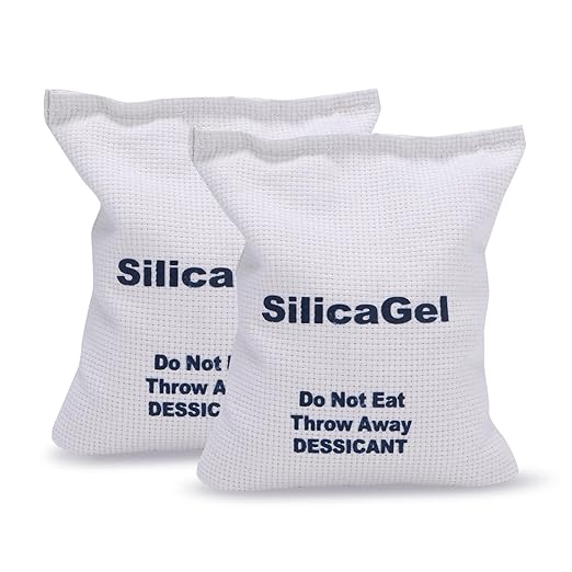 2 x 500 Gram [2.2 lbs] Large Silica Gel Packets,Rechargeable Silica Desiccant Packs, Moisture Absorbers for Moisture Control, Desiccant Dehumidifier for Storage Safe by YORSUNNEISilicaGelDesiccants