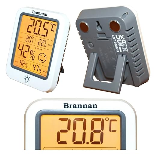 Brannan Digital Room Thermometer Hygrometer Indoor Humidity Meter Accurate Temperature Max Min Recording Backlight LCD Display Monitor Home Office Baby Room Nursery Greenhouse - Image 7