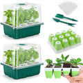 Seed Starter Tray, 24 Cells Indoor Seed Starter Kit, Flexible Silicone Designed Seedling Starter Trays, Germination Tray with Humidity Dome & Lids(4in Height), Reusable & Dishwasher Safe, BPA-FREE by Ryscam
