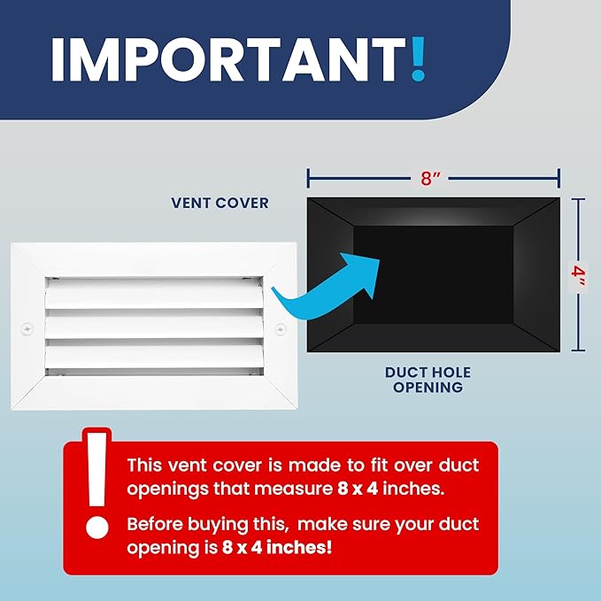 8x4 Inch (Duct Opening) Air Return Vent Cover Decorative – Premium Aluminum AC Vent Cover for Ceiling & Wall, Rustproof Grille, Ideal for Home HVAC Grille, Durable & Easy to Install by ACLAMINAIRE - Image 4