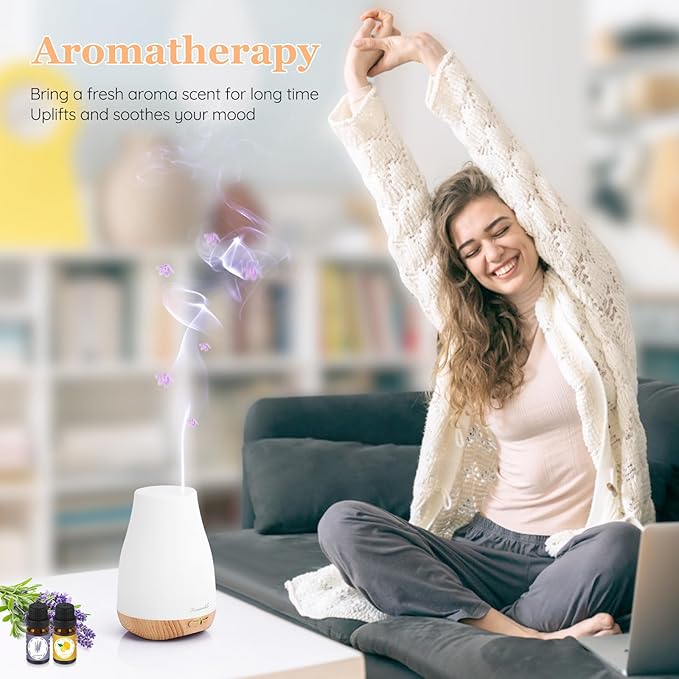 Aromatherapy Essential Oil Diffuser for Room: Air Humidifier Aroma Scent Cool Mist Diffusers Colorful Light Cute Mini Small Waterless Auto Off Ultrasonic for Home Bedroom - Image 3