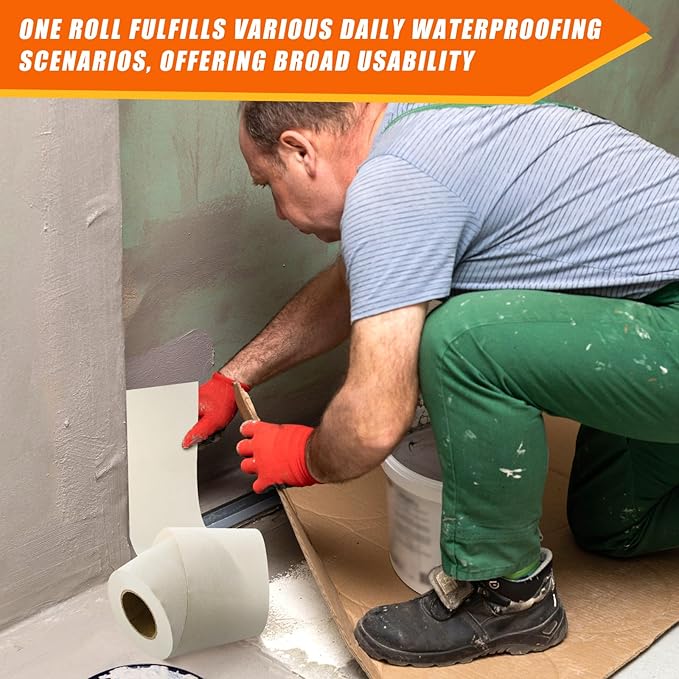 6 Inch x 100 ft Waterproofing Membrane Fabric Roll DIY Shower Waterproofing Anti Fracture and Reinforcing Uncoupling Waterproof Membrane for Shower Wall Tile Floor Bathroom Floor Sauna Room - Image 6