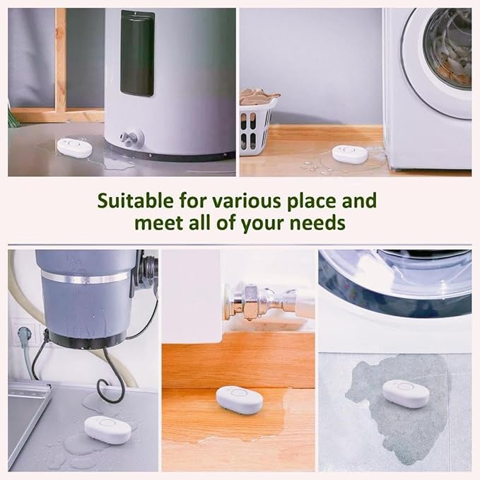 METAK Water Leak Detector Alarm: WiFi Water Flooding Monitor Smart App Sink Overflow Monitoring Adjustable Wet Moisture Alert Pipe Leakage Drip Detection Warning for Home Basement Floor - Image 4