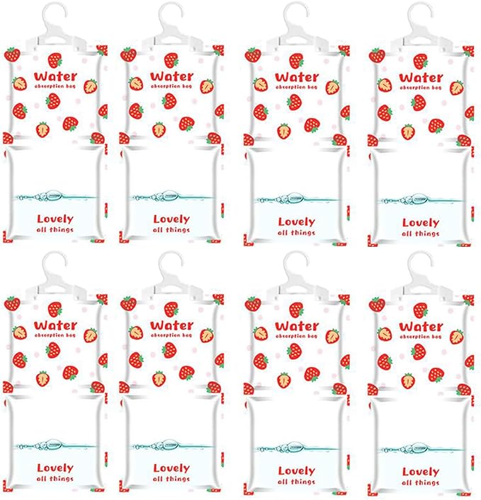 Moisture Absorbers Packets, 8 Pack - Eliminates Musty Odors for Fresher, Cleaner Air, Humidity Packs, Dessicant Packets, Hanging Closet Dehumidifier Bags(strawberry） - Image 6