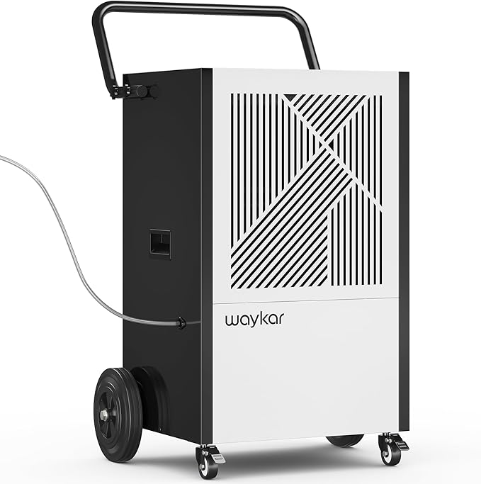Waykar 216 Pints Commercial Dehumidifier with Pump, Drain Hose and Washable Filter Space up to 8500 Sq. Ft, for Basements, Industrial or Commercial Spaces and Flood Restoration - 5 Years Warranty by Waykar