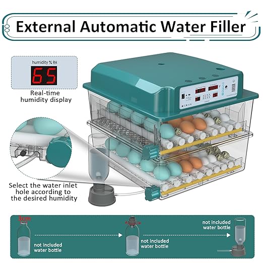 Incubators for Hatching Eggs 120, Chicken Egg Incubator with Automatic Egg Turning and Humidity Display, Temperature Control with 5 Automatic Incubation Modes, Incubation Day Counter - Image 4