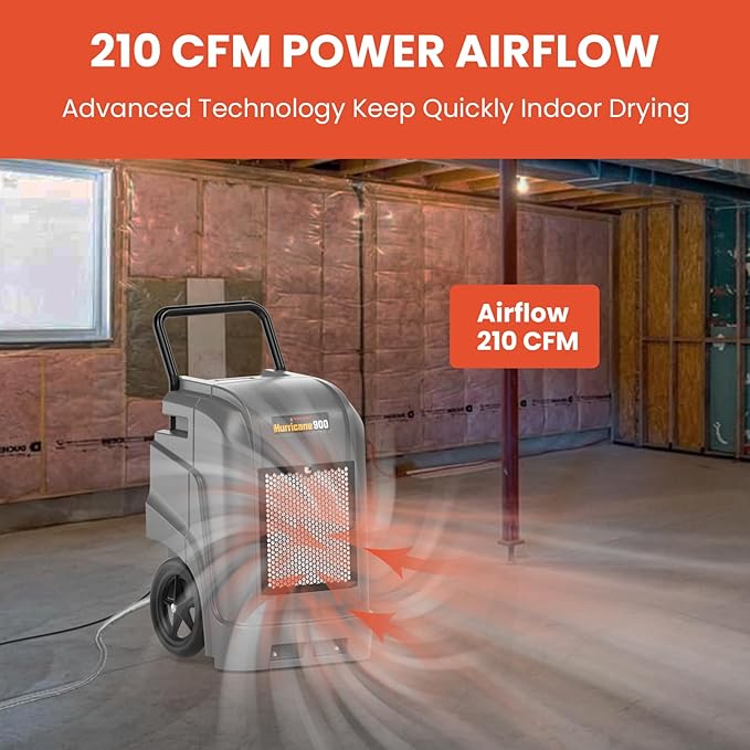 Abestorm 190 PPD Commercial Dehumidifiers with Pump and Drain Hose, Large Spaces Industrial Dehumidifier for Basements, Water Damage Restoration, Portable, Auto Defrosting, 5-year Limited Warranty - Image 3