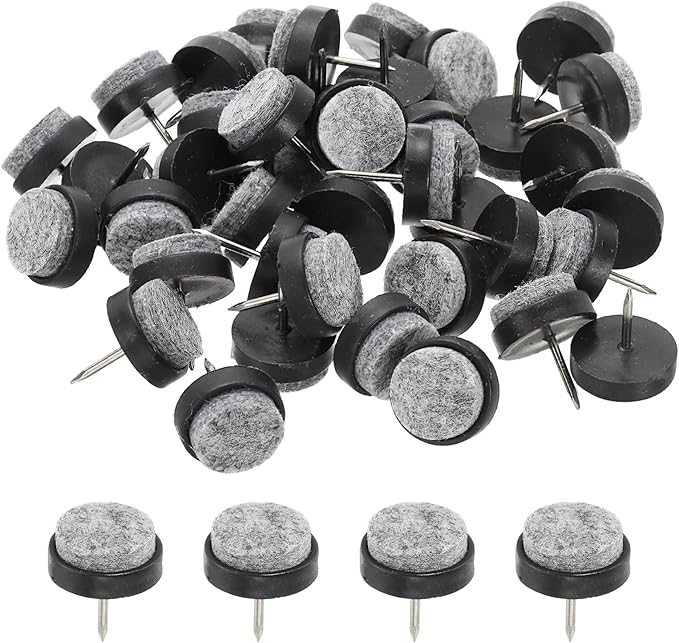 PATIKIL 20 mm Nail-on Felt Pads, 72 Pcs Round Felt Furniture Sliders Pads Heavy Duty Floor Protectors for Wooden Chair Sofa Cabinet Table Leg Feet Hardwood Floors, Black by PATIKIL