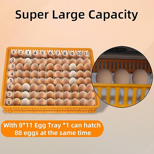 XKV 88 Egg Incubator with Automatic Egg Turning,Temperature Control and Humidity Control,Hatching Eggs,Chicken,Ducks,Poultry,Industrial Brooding Machine Chicken Incubator for Farm,Lab,Home,Indoor - Image 9