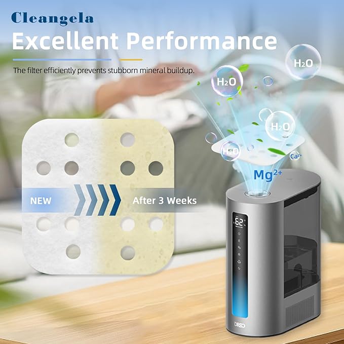 30-Pack Mineral Absorption Pads Compatible with Dreo Humidifiers HM713, HM713S, HM813S and HM717S, Reduce Limescale, Humidifier Pads, Improve Humidification Efficiency, White - Image 3