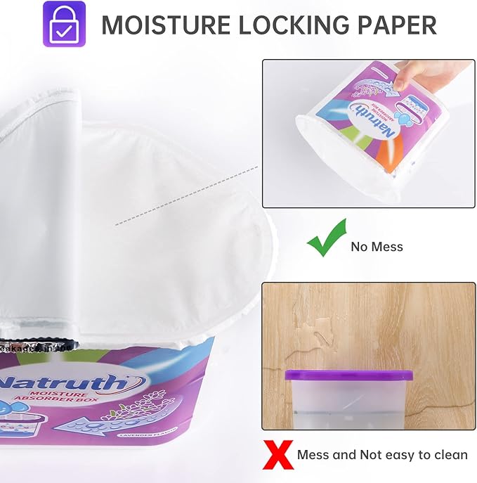 NATRUTH Moisture Absorbers With Lavender Scent,12.5OZ*6-Pack Portable Closet Dehumidifier, Odor Eliminator Absorber Bucket,Humidity Absorber,Cleaner Air Dehumidifier for Closet,Bathrooms, Kitchen - Image 5