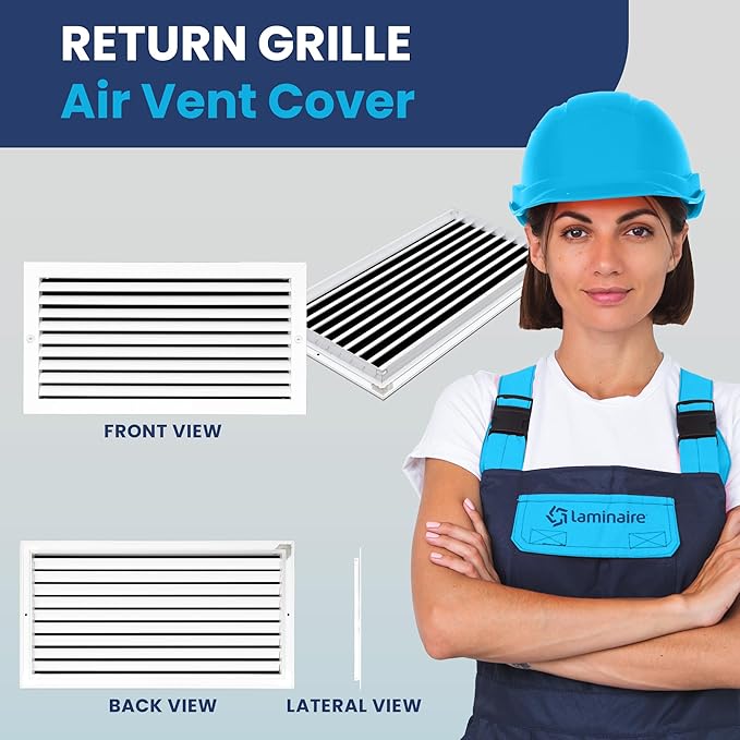20x10 Inch (Duct Opening) Air Return Vent Cover Decorative – Premium Aluminum AC Vent Cover for Ceiling & Wall, Rustproof Grille, Ideal for Home HVAC Grille, Durable & Easy to Install by ACLAMINAIRE - Image 2