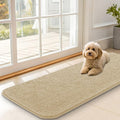 OLANLY Dog Door Mat for Muddy Paws 47x17, Absorbs Moisture and Dirt, Absorbent Non-Slip Washable Doormat, Quick Dry Chenille Mud Mat for Dogs, Entry Indoor Entryway Carpet for Inside Floor, Beige by OLANLY