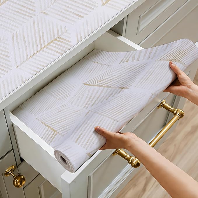 Drawer and Shelf Liner for Kitchen Cabinet, Cupboard, Desks, Pantry, Tool Box Hexagon Waterproof Non Adhesive Non-Slip Easy to Clean 12in X 360in - Image 2