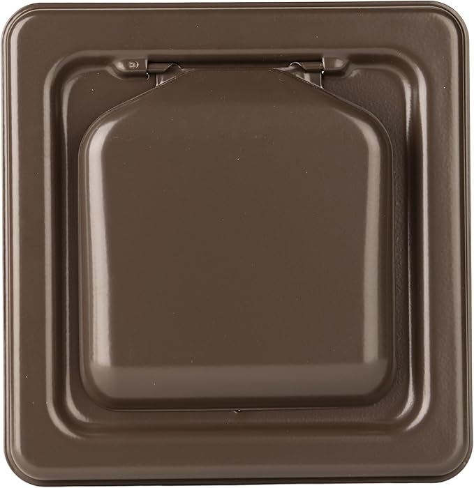 NO-PEST VENT, Exclusive Dual Door Dryer Vent Cover Outdoor 4 inch, Made in USA w Highest UV Resistant Plastic in any Outdoor Vent Cover, No Lint Collecting Screen (Brown, 4” Metal Vent With Duct Tube) by No-PestVent